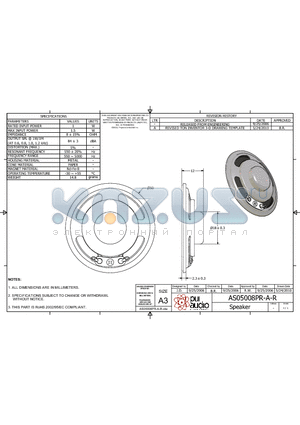 AS05008PR-A-R datasheet - Speaker