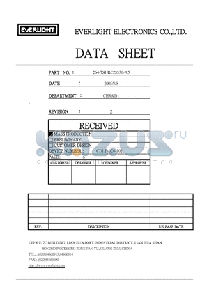 264-7SURC/S530-A5 datasheet - 3.0mm Round Type LED Lamps