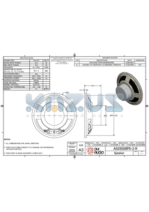 AS05008PR-2-R datasheet - Speaker