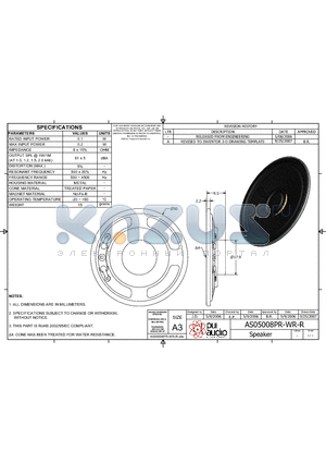 AS05008PR-WR-R datasheet - Speaker