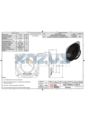 AS07708PS-2-WR-R datasheet - Speaker