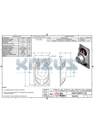 AS07108PO-2-R datasheet - Speaker