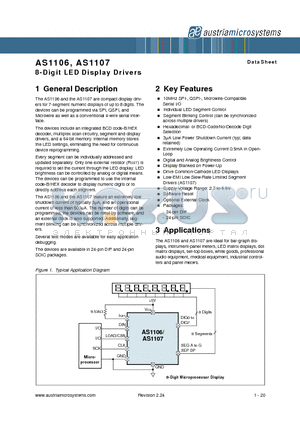 AS1107 datasheet - 8-Digit LED Display Drivers