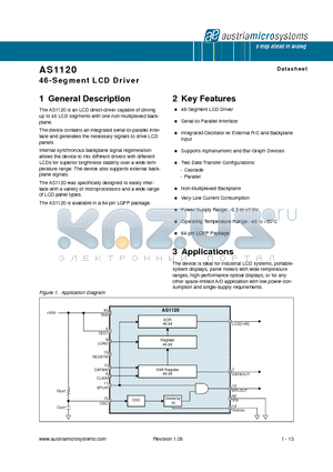 AS1120 datasheet - 46-Segment LCD Driver