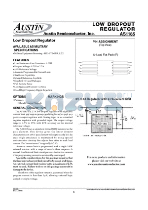 AS1185 datasheet - Low Dropout Regulator