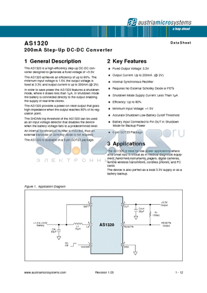 AS1320 datasheet - 200mA Step-Up DC-DC Converter