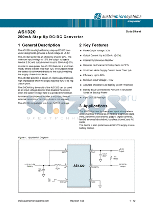 AS1320-T datasheet - 200mA Step-Up DC-DC Converter