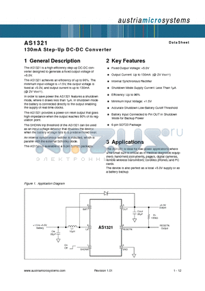 AS1321-T datasheet - 130mA Step-Up DC-DC Converter