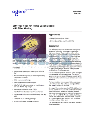 269-A datasheet - 269-Type 14xx nm Pump Laser Module with Fiber Grating