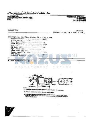 1N2974B datasheet - Ref/Reg Diode