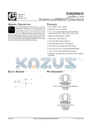 26B01 datasheet - LOW SKEW, 1-TO-2 DIFFERENTIAL-TO-LVCMOS/LVTTL FANOUT BUFFER