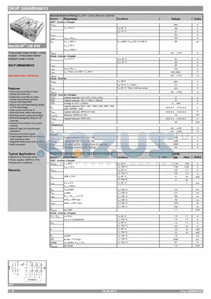 26NABI066V3 datasheet - Three-phase bridge rectifier