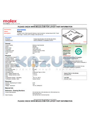 503182-0852 datasheet - 1.10mm (.043