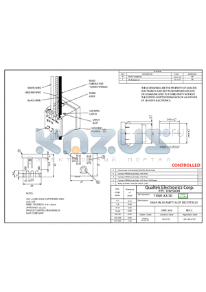 739W-X2-20 datasheet - SNAP-IN 20 AMP T-SLOT RECEPTACLE