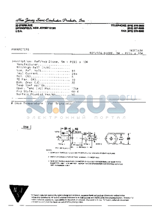 1N3004BR datasheet - Ref/Reg Diode, 5W < P(D) S 10W