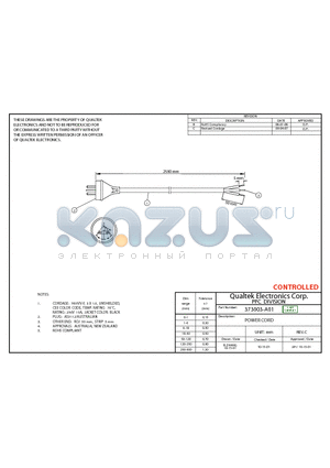 373003-A01 datasheet - POWER CORD