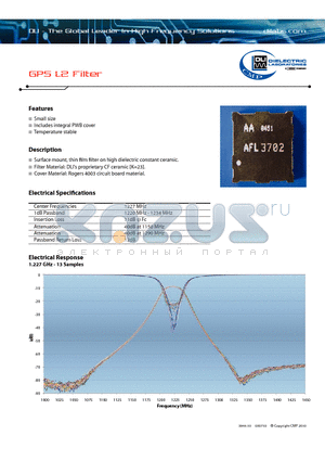 AFL3702 datasheet - GPS L2 Filter