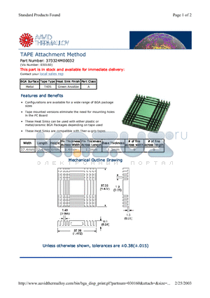 373324M00032 datasheet - TAPE Attachment Method