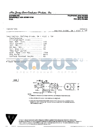 1N3007A datasheet - Ref/Reg Diode, 5W < P(D) S 10W