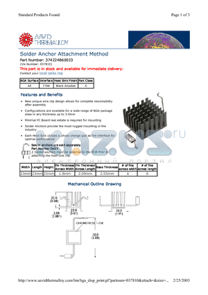 374224B60023 datasheet - Solder Anchor Attachment Method