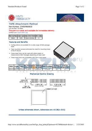 374924B00032 datasheet - TAPE Attachment Method