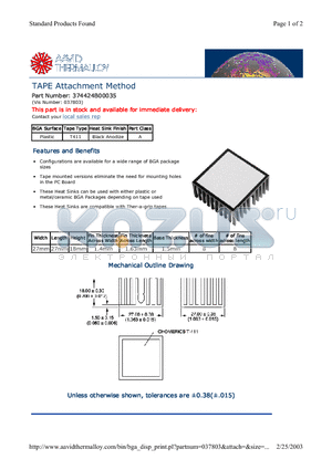 374424B00035 datasheet - TAPE Attachment Method