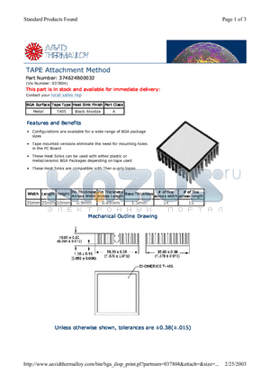 374624B00032 datasheet - TAPE Attachment Method