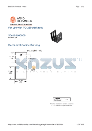 504102B00000 datasheet - For use with TO-220 packages