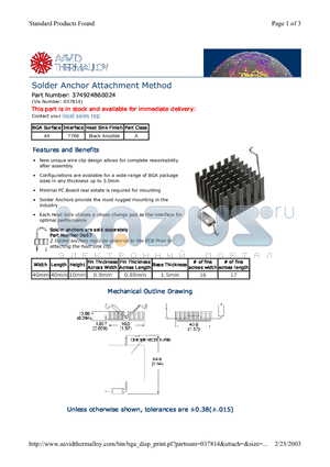 374924B60024 datasheet - Solder Anchor Attachment Method