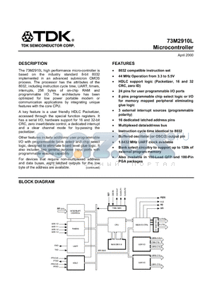 73M2910L datasheet - Microcontroller