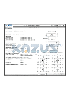 37539 datasheet - OCTAL T1/E1 TRANSFORMER