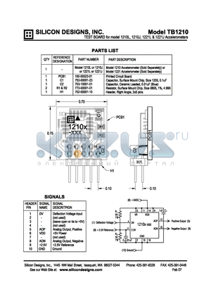 100-00023-01 datasheet - TEST BOARD ACCELEROMETERS