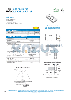 740-0032768-XXXXX datasheet - SMD TUNING FORK