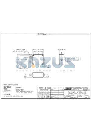 AFO2X-XX datasheet - OUTLINE, AF02X-XX VARIABLE ATTEN., STD. COLLAR