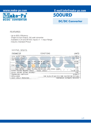 505S24URD-Y datasheet - DC/DC Converter