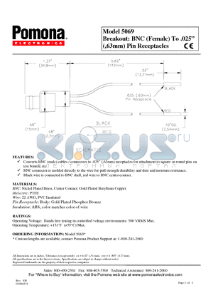 5069 datasheet - Pin Receptacles