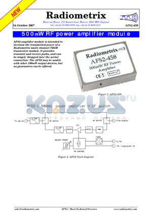 AFS2-458 datasheet - 500mW RF power amplifier module