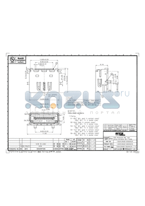 100042MB019SX11ZA datasheet - HDMI Receplacle SMT Type Female Connector Without Flange