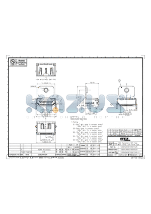 100042MB019SX15ZA datasheet - HDMI Receptacle SMT Type With Flange Low Profile Type