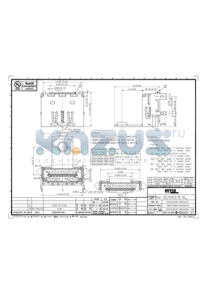 100042MB019SX16ZA datasheet - HDMI Receptacle SMT Type Femole connector with flange