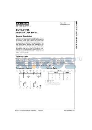 74125 datasheet - Quad 3-STATE Buffer