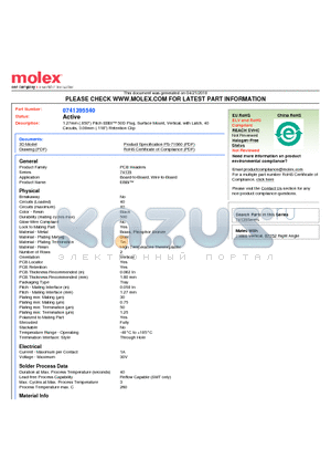 74139-5540 datasheet - 1.27mm (.050