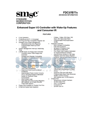 37B77X datasheet - ENHANCED SUPER I/O CONTROLLER WITH WAKE UP FEATURES