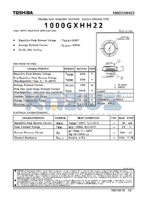 1000GXHH22 datasheet - FAST RECOVERY (HIGH SPEED RECTIFIER APPLICATIONS)