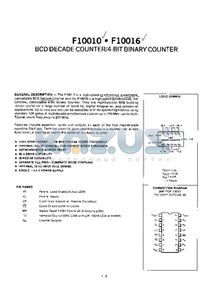 10010 datasheet - BCD DECADE COUNTER/4-BIT BINARY COUNTER