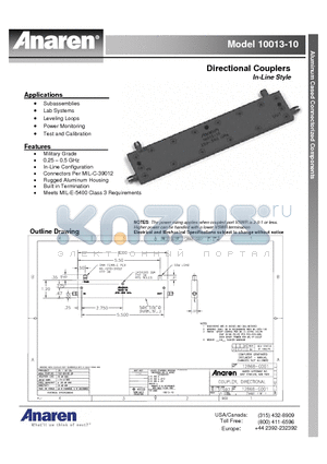 10013-10 datasheet - Directional Couplers