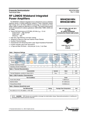 27271SL datasheet - RF LDMOS Wideband Integrated  Power Amplifiers