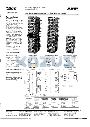 100145-1 datasheet - Right Anlge Female Connectors, 5 Row, Types A, B and C