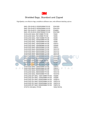 1001012 datasheet - Shielded Bags, Standard and Zipped