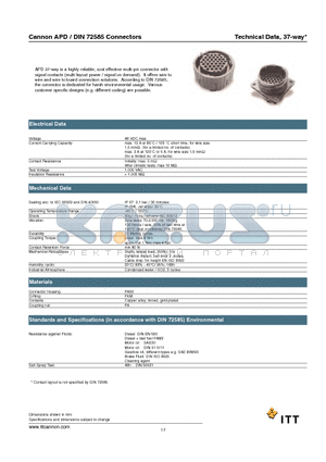 273-8506-010 datasheet - Cannon APD / DIN 72585 Connectors